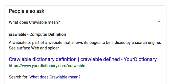 크롤링 정의에 대한 Google 검색 결과입니다.