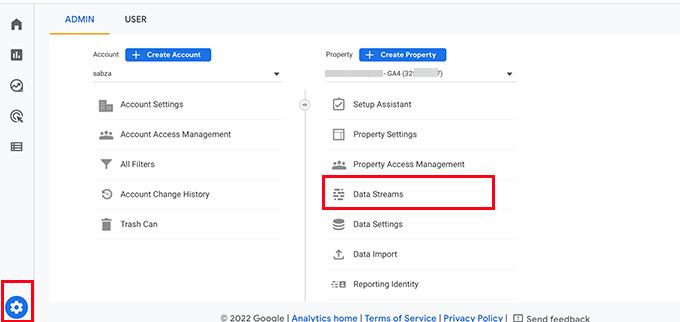 Selecionar fluxo de dados Select data stream