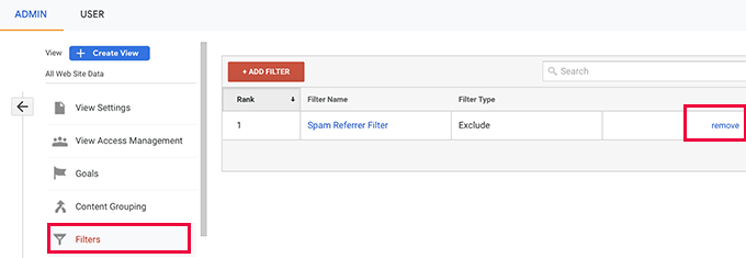 Editar ou excluir um filtro no Google Analytics Edit or delete a filter in Google Analytics