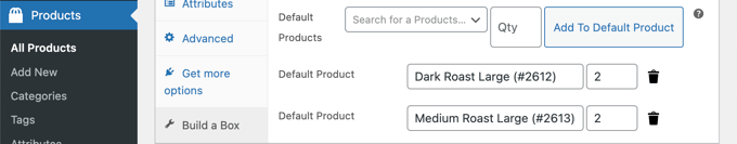 표준 상자에 들어 있는 제품 선택 Select the Products Contained in a Standard Box