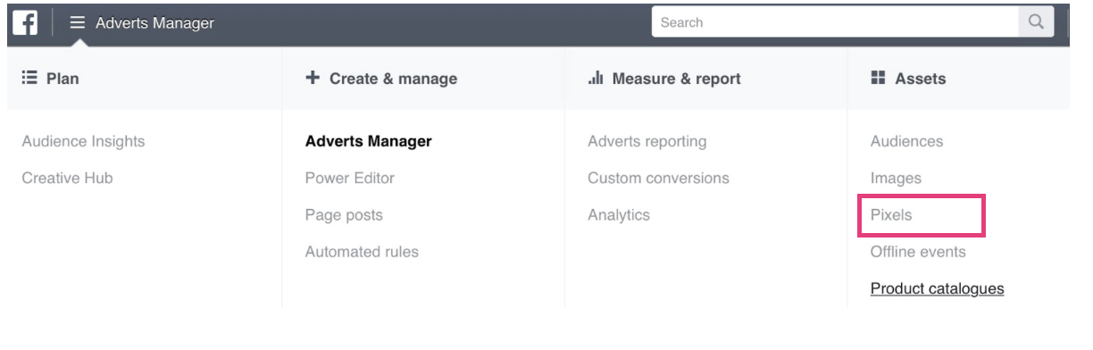 Ein Screenshot, der zeigt, wie ein Facebook-Tracking-Pixel installiert wird.