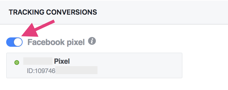Ein Screenshot, der zeigt, wie das Facebook-Pixel aktiviert wird.