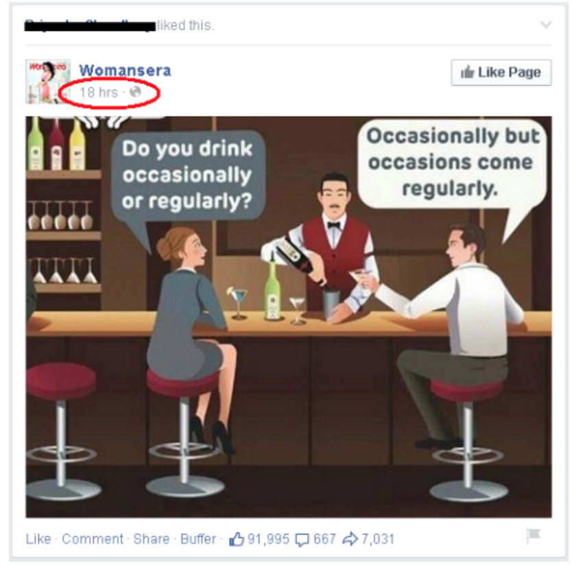 Ein Beispiel für einen immergrünen Facebook-Post.