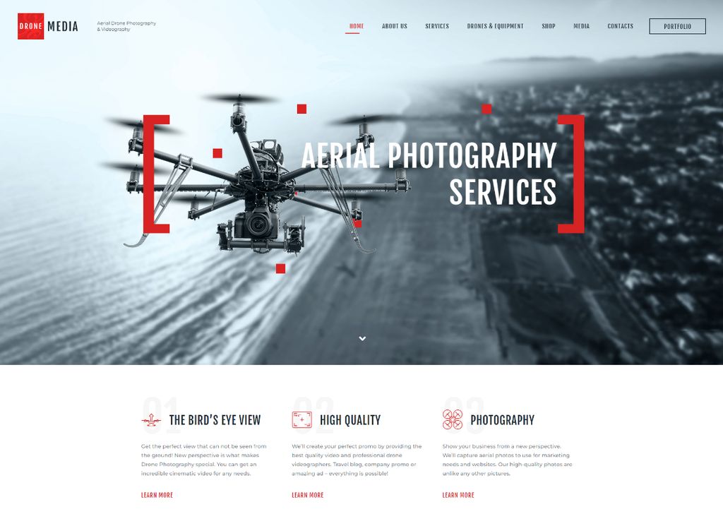 Drohnenmedien | Luftbildfotografie & Videografie WordPress Theme + Elementor