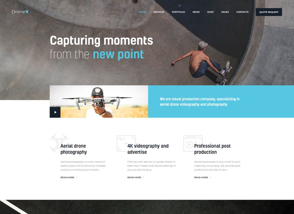 DroneX | Luftbild- und Videografie-WordPress-Thema
