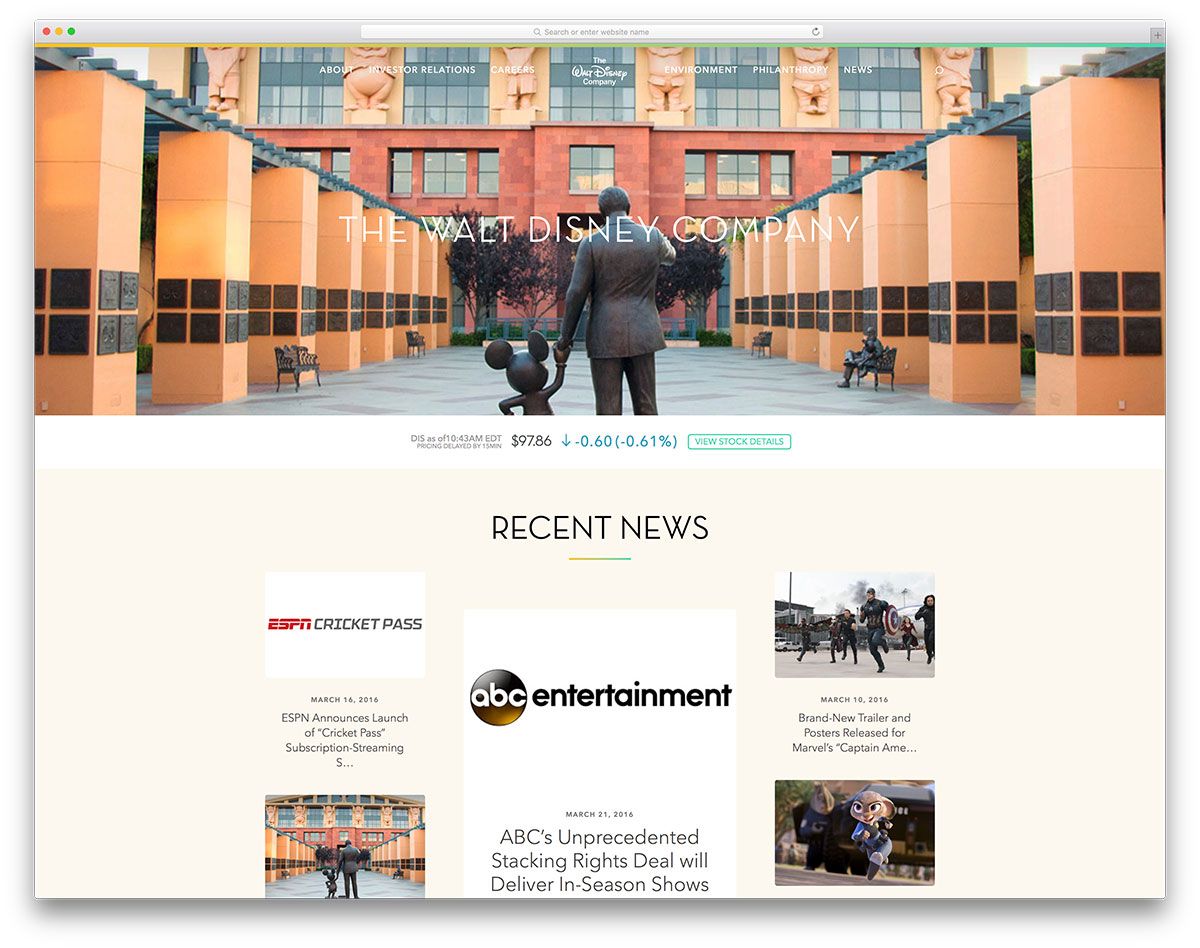 thewaltdisneycompany-entertainment-site-beispiel