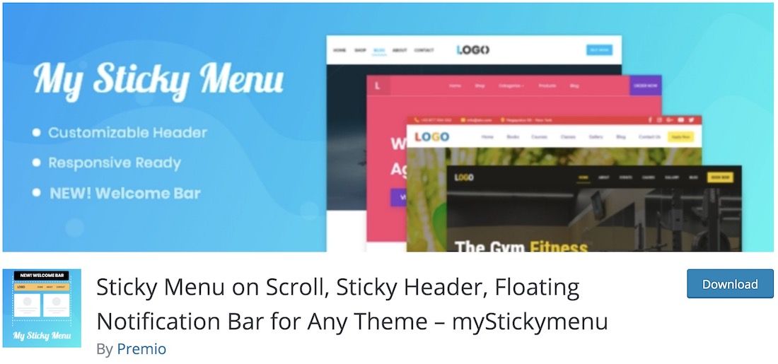 plugin di notifica wordpress di mystickymenu