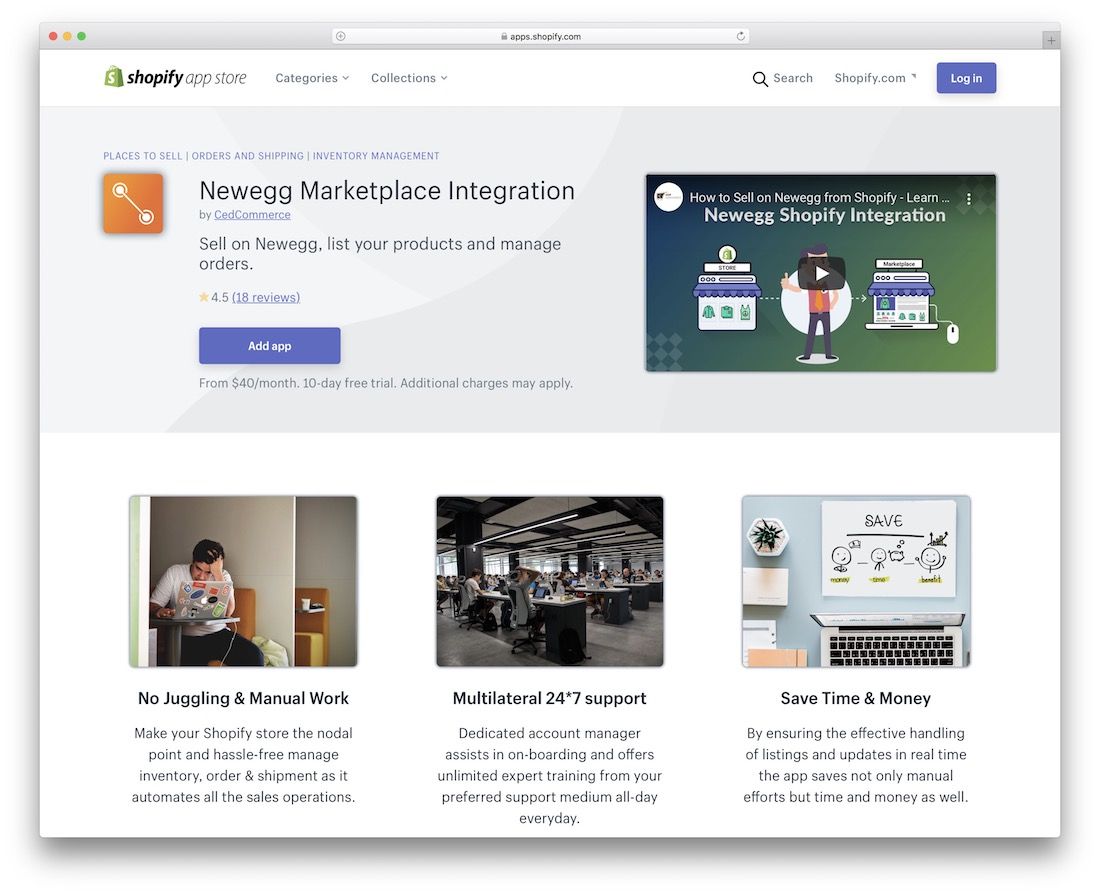 Newegg Shopify Marketplace-App
