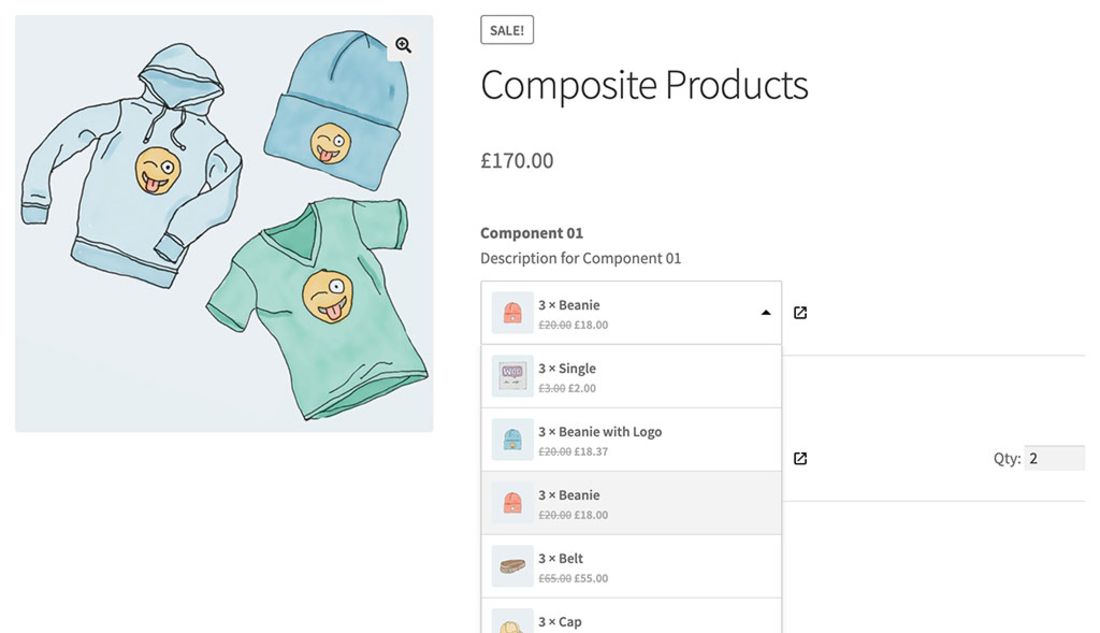 Produk Komposit WooCommerce Minimalis