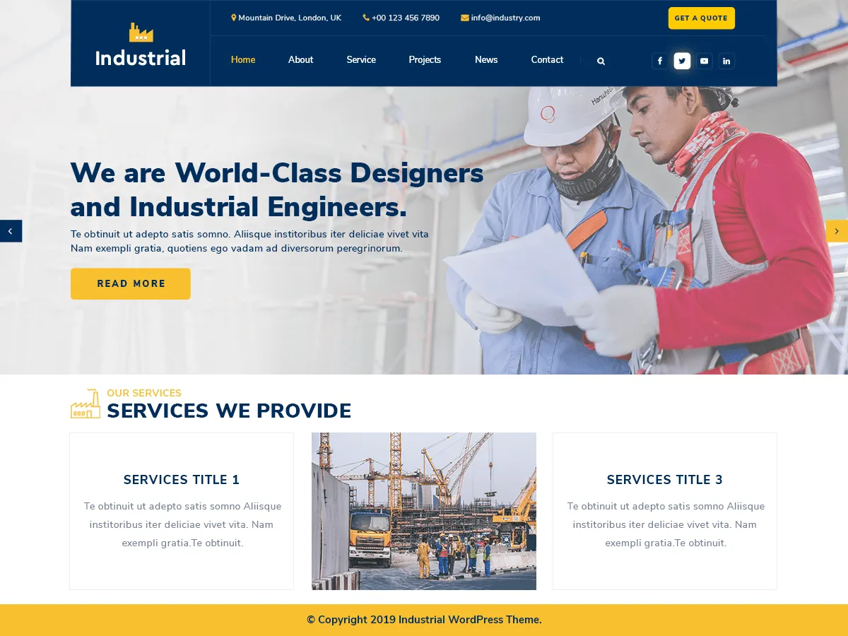 Tema WordPress Industrial Lite