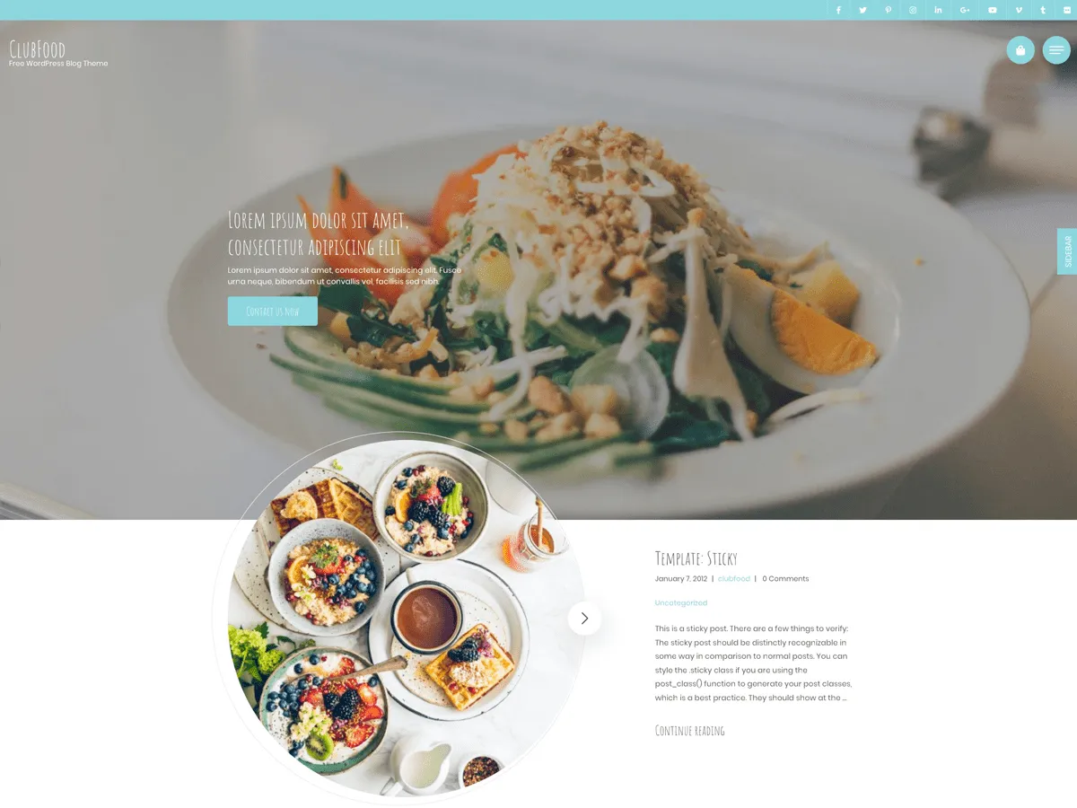 Tema de WordPress ClubFood