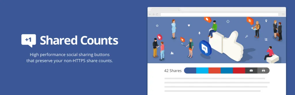conteo compartido con botones para compartir en redes sociales