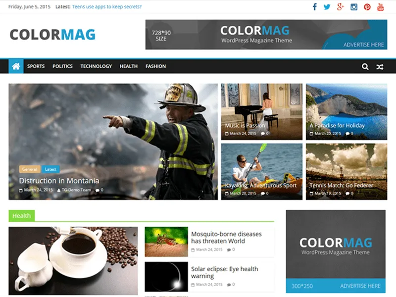 bir numaralı WordPress Dergi teması