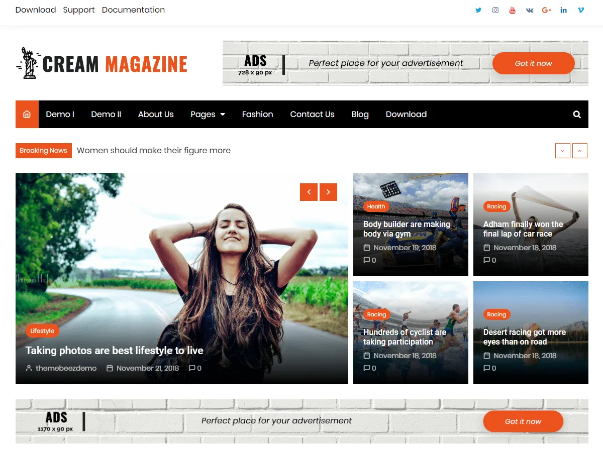 Haber ve dergi web siteleri için WordPress teması