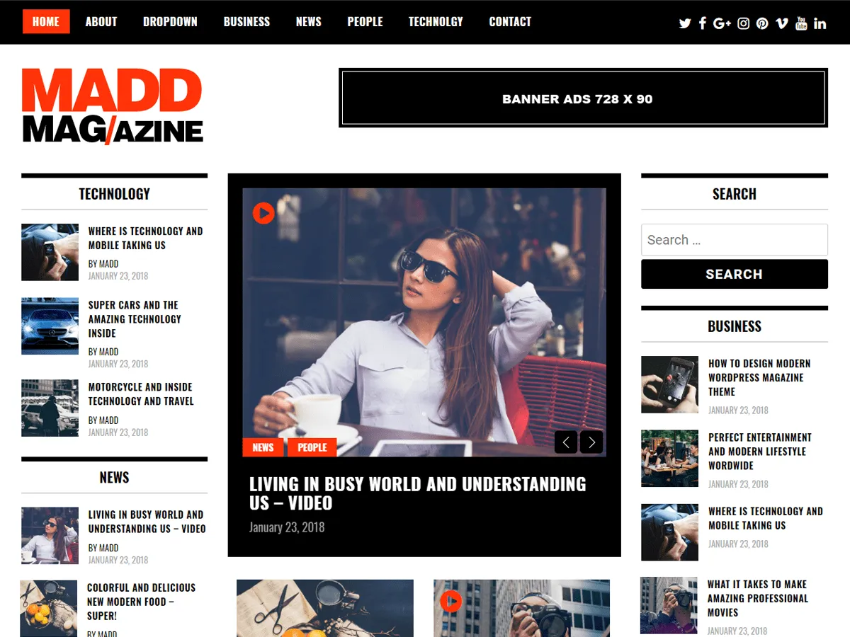 birinci sınıf WordPress dergi teması