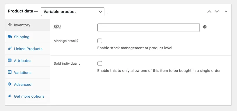 Agregar producto variable en WooCommerce