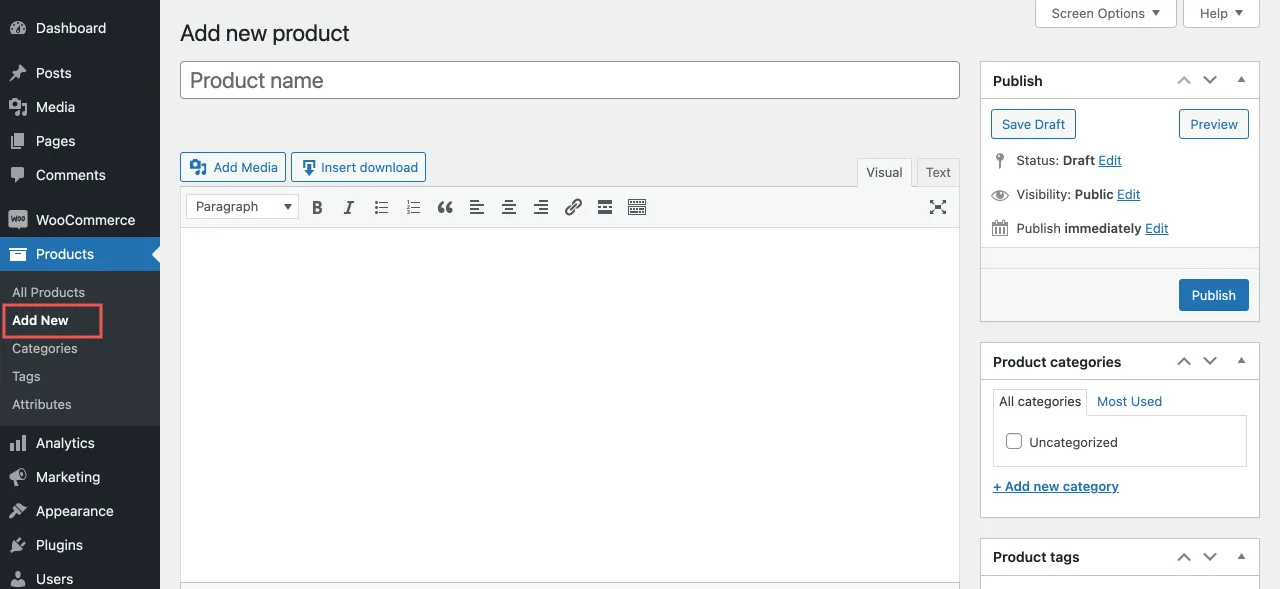 Agregar productos en WooCommerce