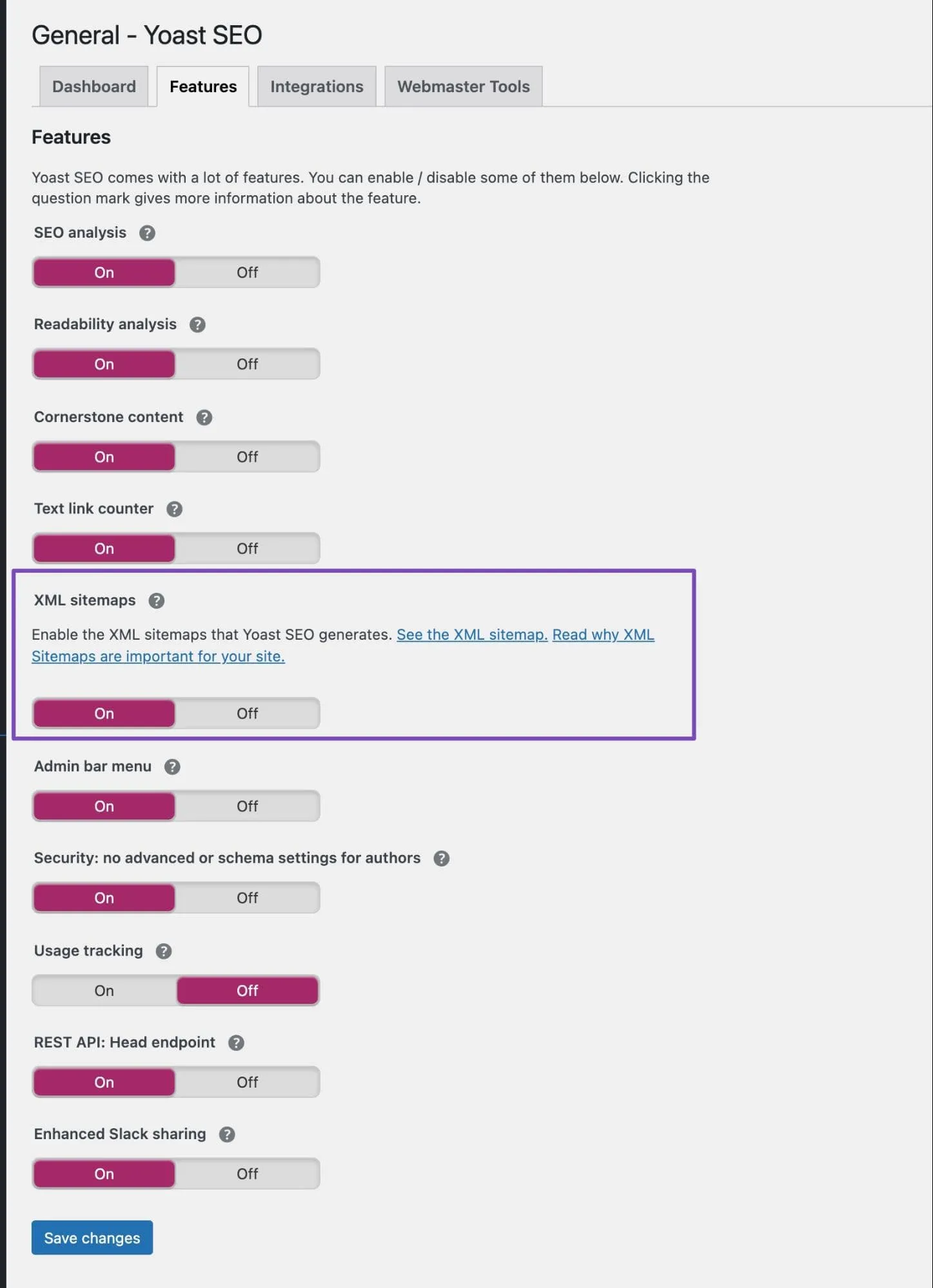 Yoast SEO XML 站點地圖
