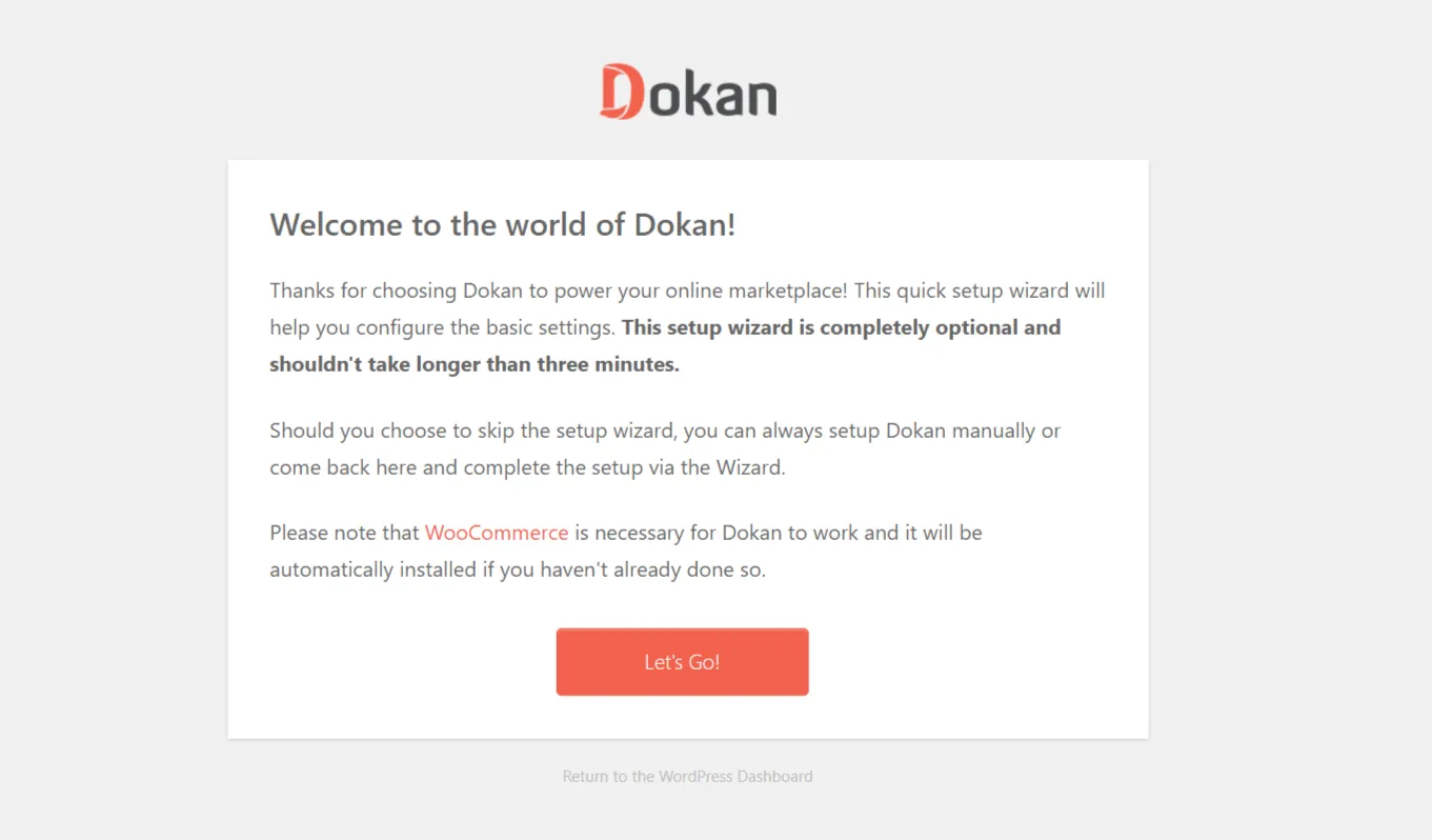 Dokan 設置嚮導