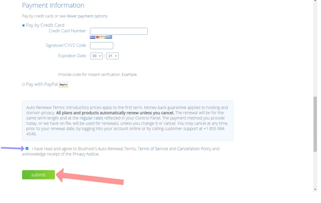 BlueHost 2022 から Web ホスティングを購入する方法: 65% 割引 Live 8 bluehost checkout