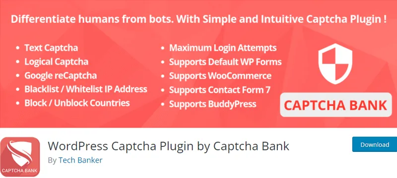 Pluginul WordPress Captcha de la Captcha Bank
