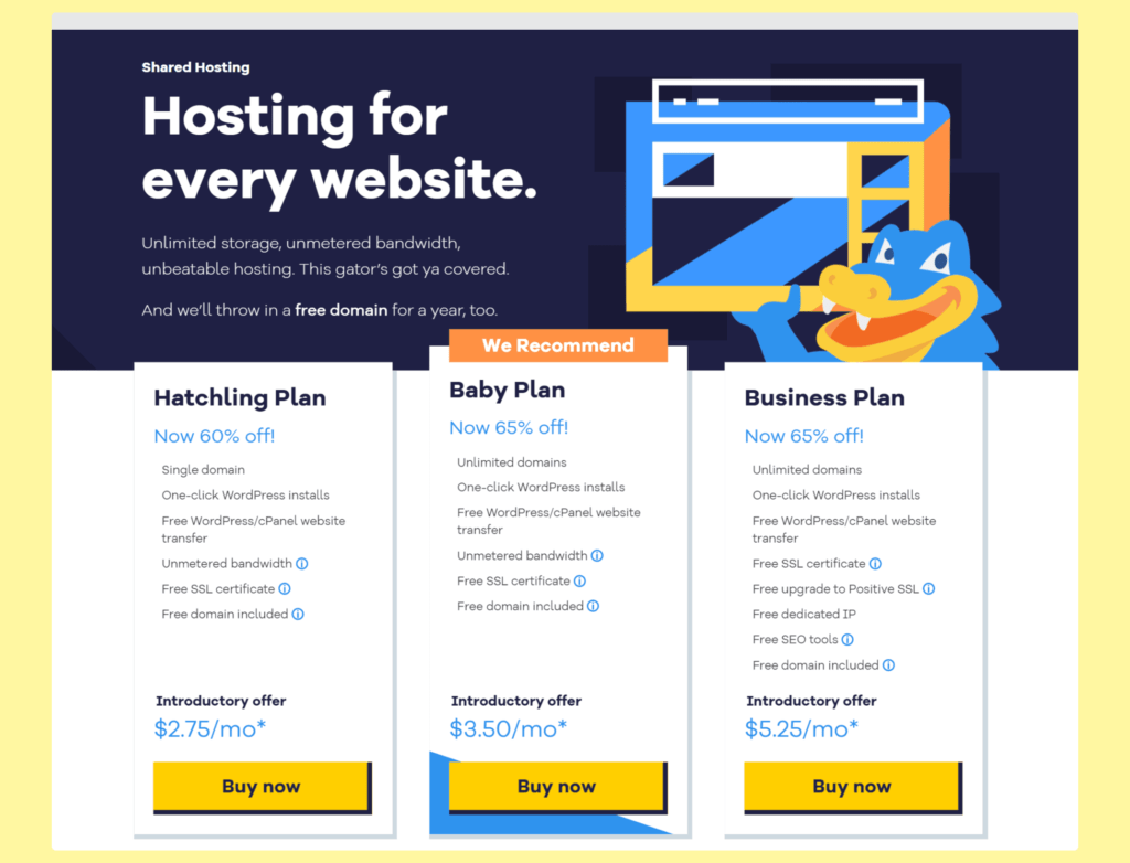 2022 年 5 家最便宜的 WordPress 托管服务提供商(经济实惠) 14 HostGator Shared Hosting Plans