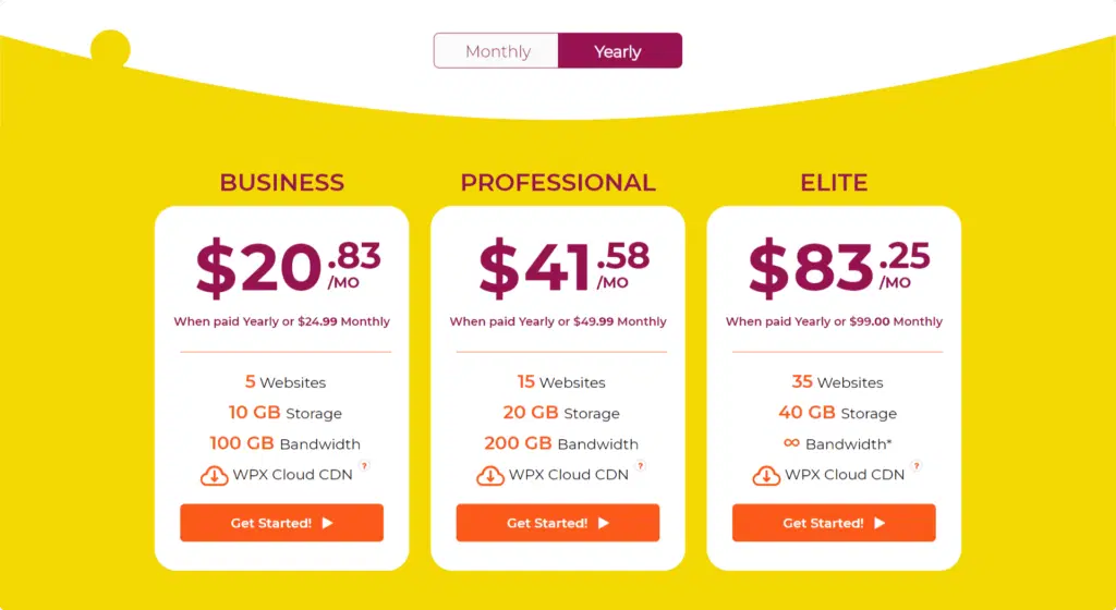 WPX ホスティング クーポン コード割引が 50% オフ (PCL リーダー限定) 15 WPX Hosting pricing