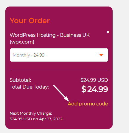 WPX ホスティング クーポン コードの割引が 50% オフ (PCL リーダー限定) 8 WPX Coupon code 1