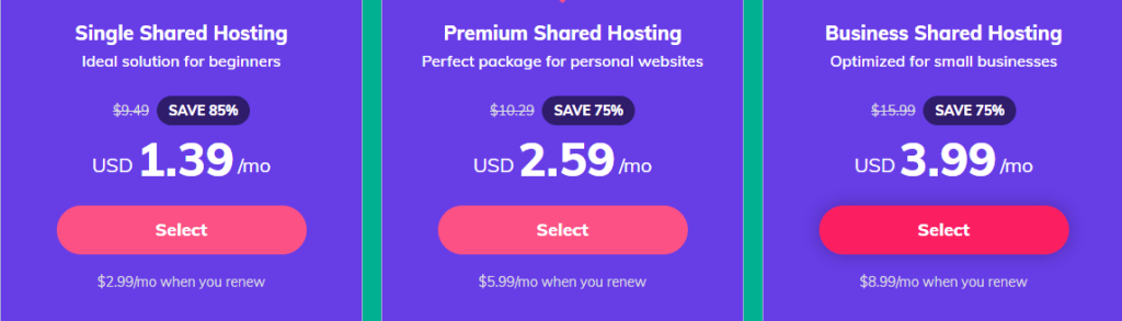 Serbest Çalışanlar İçin En İyi 10 Web Hosting (Eylül 2022 Sürümü) 12 Hostinger-web-hosting-pricing