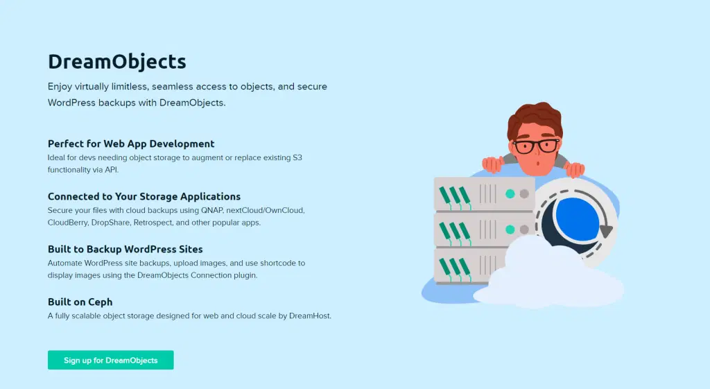 Serbest Çalışanlar İçin En İyi 10 Web Hosting (Eylül 2022 Sürümü) 5 Dreamhost object developers compute