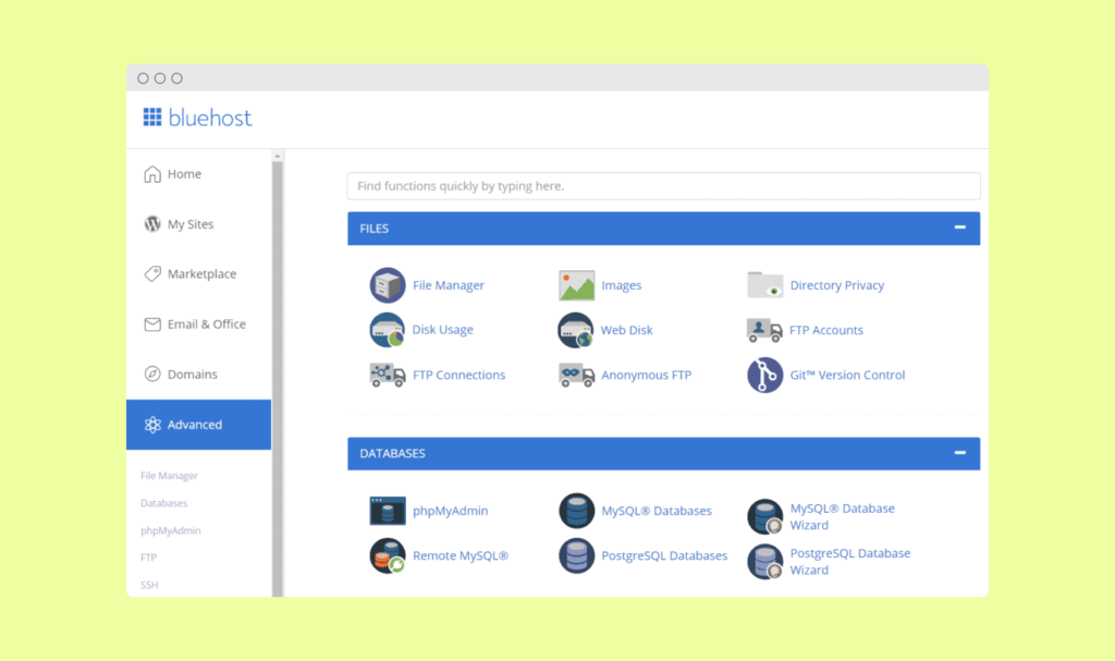 Cod de cupon BlueHost (septembrie 2022) - 66% Reducere+ Domeniu gratuit 13 Bluehost dashboard