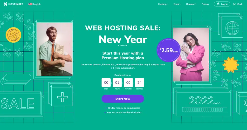新的! 2022 年小型企业 10 个最佳虚拟主机 – PCL 12 Hostinger new year sale deal