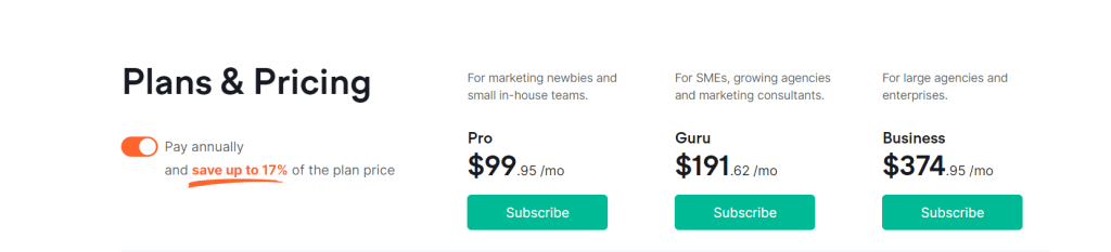 6 cele mai bune instrumente și software-uri de urmărire SERP pentru 2022 (cele mai bune alegeri) 7 Semrush pricing plans