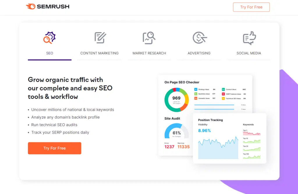 6 cele mai bune instrumente și software-uri de urmărire SERP pentru 2022 (cele mai bune alegeri) 6 Semrush rank tracking features