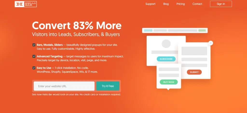 Avis sur les 9 meilleurs plugins de notification WordPress (gratuits et premium) 5 HelloBar