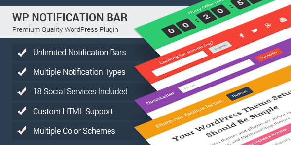 Avis sur les 9 meilleurs plugins de notification WordPress (gratuits et premium) 4 WPNotificationBarPro