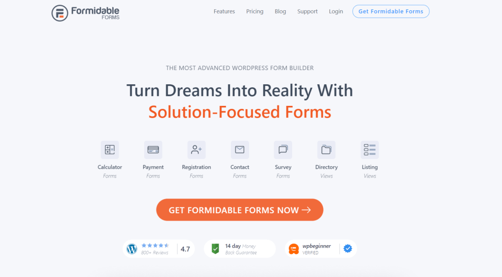 2022 İçin En İyi 7 Google Forms Alternatifi (Formları Denemelisiniz) 4 Formidable Forms