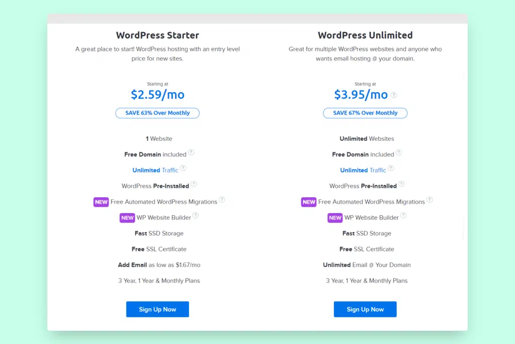 Los 5 mejores alojamientos web con cuentas de correo electrónico ilimitadas en 2022 2 Dreamhost wordpress price