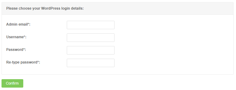 WordPress ログインの詳細を選択する
