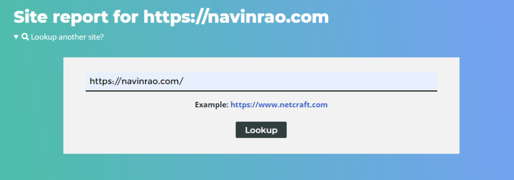 Rapport de site Netcraft