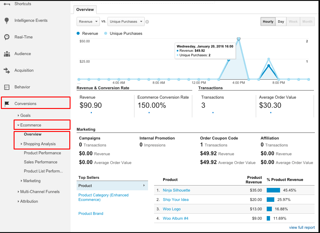 تتبع تحويل woocommerce