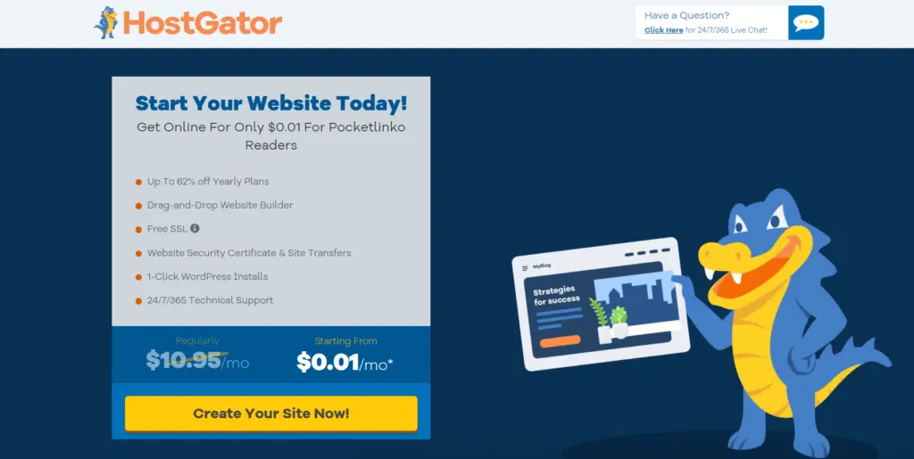 99% di sconto sull'offerta di prova da 1 centesimo di HostGator 2022 ($ 0,01 / mese) 3 hostgator penny trial 30days