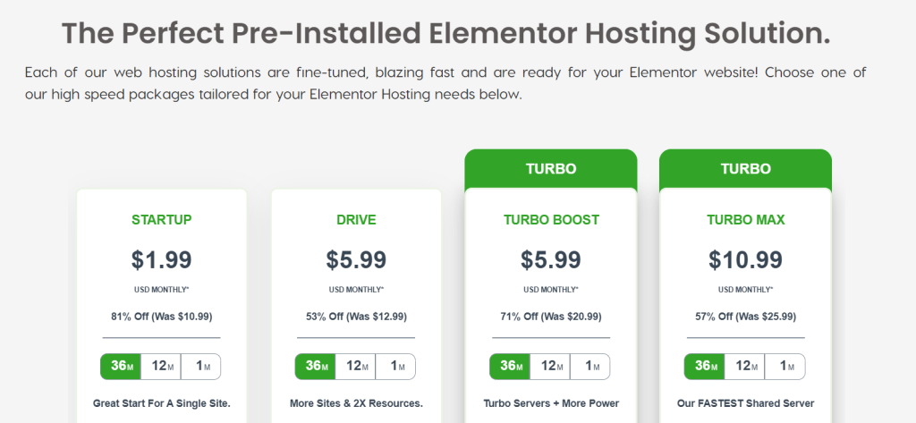 6 ผู้ให้บริการโฮสติ้ง Elementor ที่ดีที่สุด 2022 (การตรวจสอบในเชิงลึก) 5 a2 hosting elementor pricing