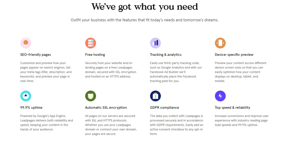 7 สุดยอดผู้สร้างหน้า Landing Page ของ WordPress 2022 (+ทดลองใช้ฟรี) 12 Leadpages features
