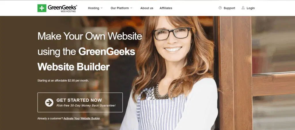 4 最高の Web ホスティング 100% 無料の Web サイトビルダー + ドメイン 2022 6 greengeeks website builder