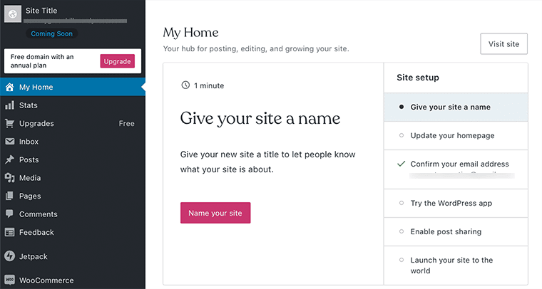 Offizielles WordPress.com-Benutzer-Dashboard