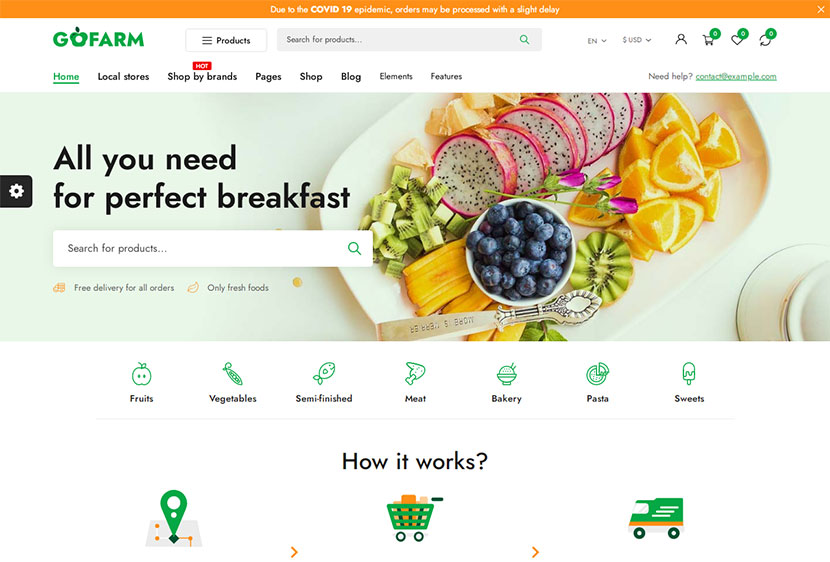 Gofarm - 食料品 WooCommerce WordPress テーマ