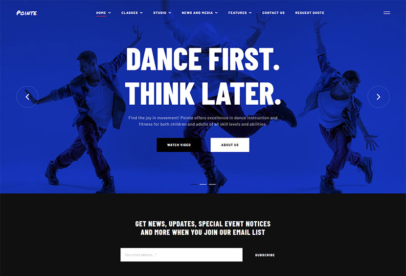 Pointe - 舞蹈工作室 WordPress