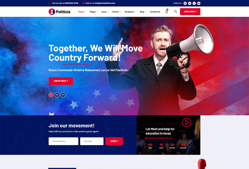 Thème WordPress Politicia Politician & Speaker