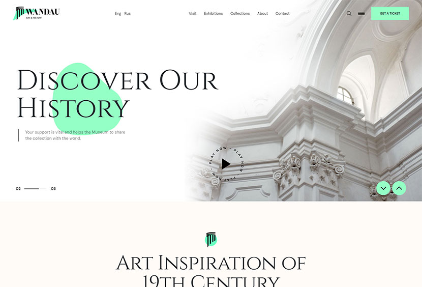 Thème WordPress du musée d'art et d'histoire de Wandau